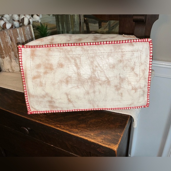 NWT Bed Stu Leather Celindra Shoulder Tote Bag Nectar Lux Red Stitch Retail $305 - Picture 5 of 11